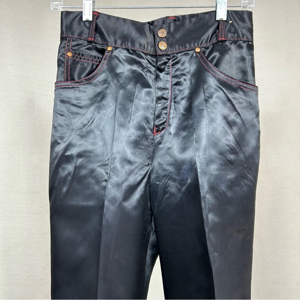 Vintage 70’s Slacks Jeans Bread & Butter  Black Jeans with Red Accen